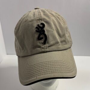 Browning Logo Strapback Hat Solid Brown One Size Embroidered Outdoor  Cap